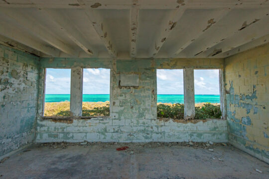 The interior of the barracks at the South Caicos U.S. Coast Guard LORAN station