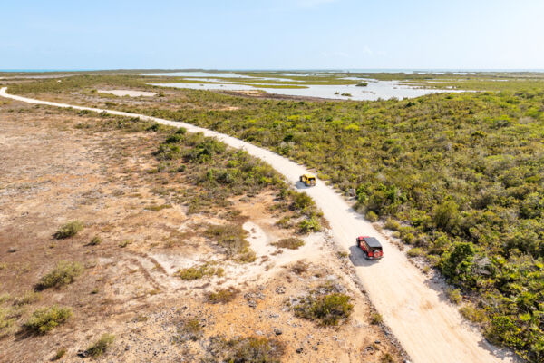 Jeeps in Frenchman's Creek, Turks and Caicos. 
