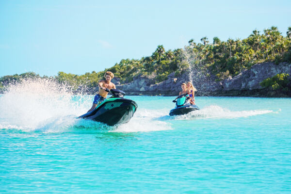 jet skis at Pine Cay in the Turks and Caicos