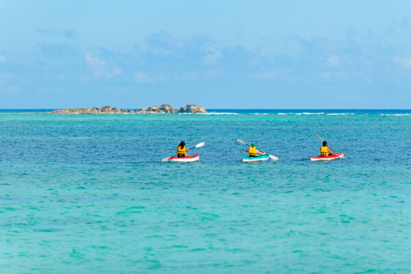 Three kayaks off of East Bay Beach