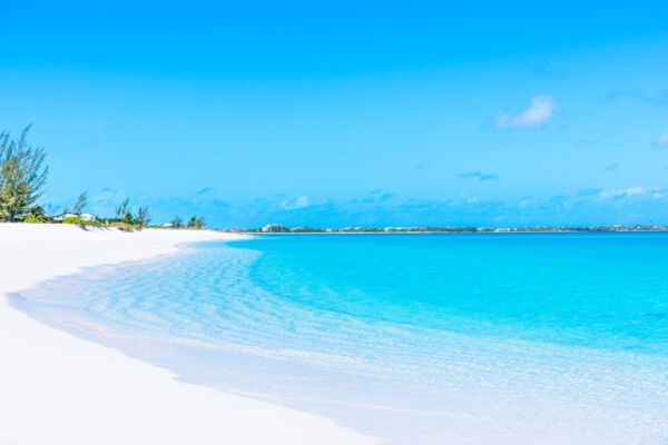 Calm and turquoise water at Leeward Beach in the Turks and Caicos