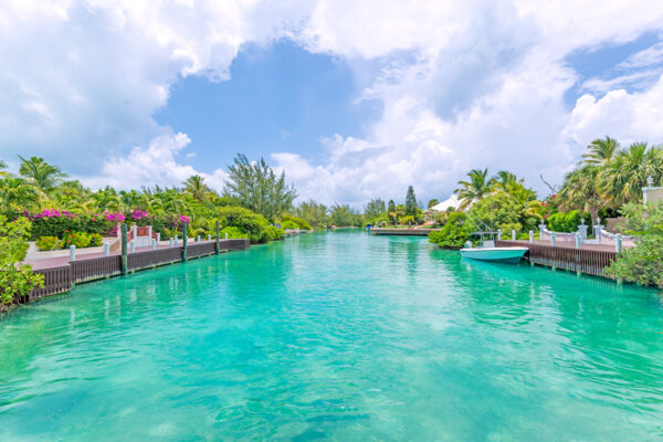 Waterfront homes on the canal in the Leeward Development on Provdenciales