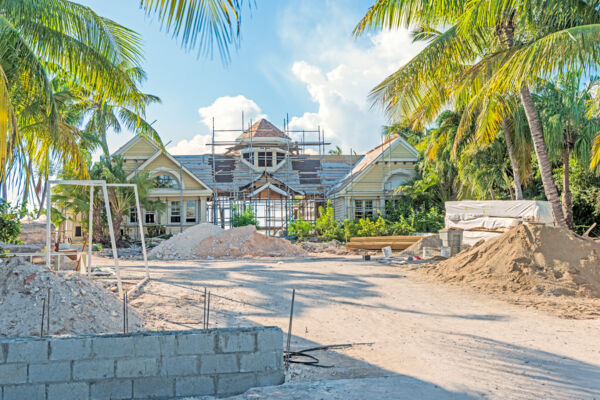 Luxury vacation rental villa under construction at Leeward on Providenciales