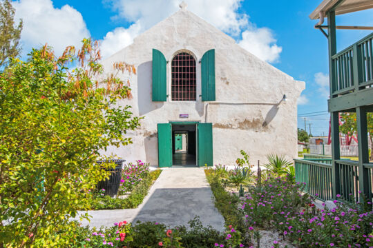 The front courtyard at the colonial Her Majesty's Prison in Cockburn Town on Grand Turk