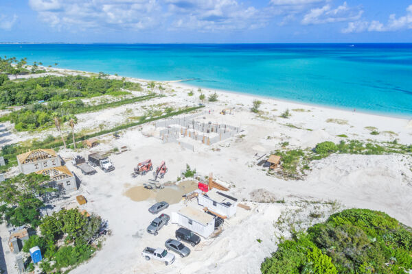 Aerial view of construction site in Leeward on Providenciales