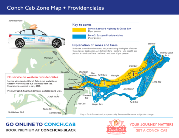 Conch Cab zone map