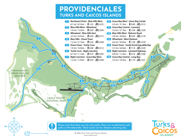 Cycle map for Providenciales