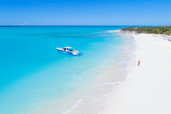 Luxury charter at Half Moon Bay in the Turks and Caicos