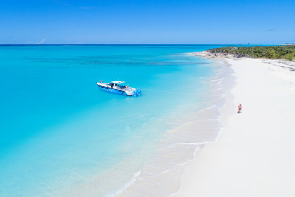 Luxury charter at Half Moon Bay in the Turks and Caicos
