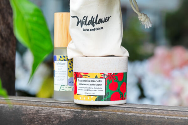 Skincare products at a Turks and Caicos skincare shop.