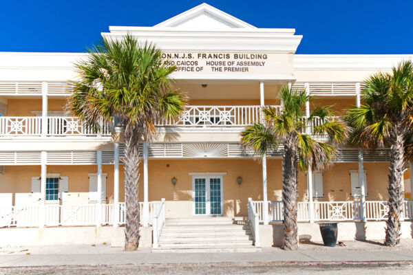 The entrance to the N.J.S. Francis Building on Grand Turk