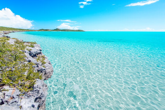 Crystal-clear ocean water at Cooper Jack Bay Beach on Providenciales