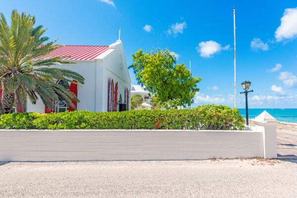 The colonial beachfront St. Mary's Anglican Church in Cockburn Town on Grand Turk