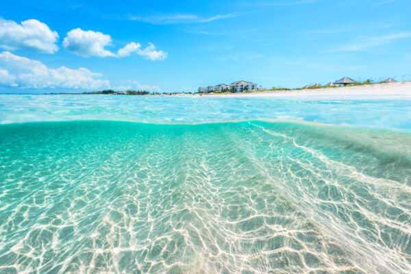 Clear water at the Bight Beach in the Turks and Caicos