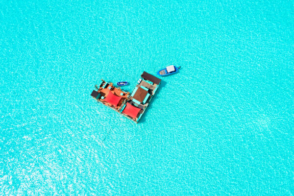 Overhead view of Captain Oak's Tiki Bar