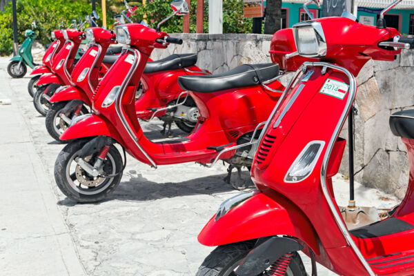 Vespa Scooters for rent in the Turks and Caicos