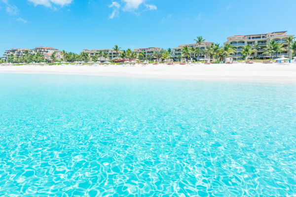 Sparkling turquoise ocean water at Grace Bay and resorts