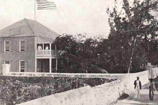 Vintage photo of the American Consulate building in Cockburn Town on Grand Turk