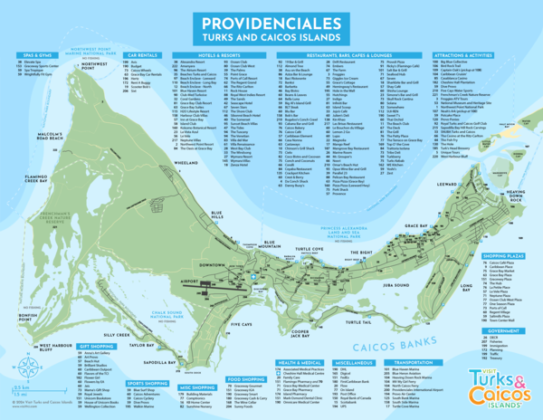 providenciales tourist map