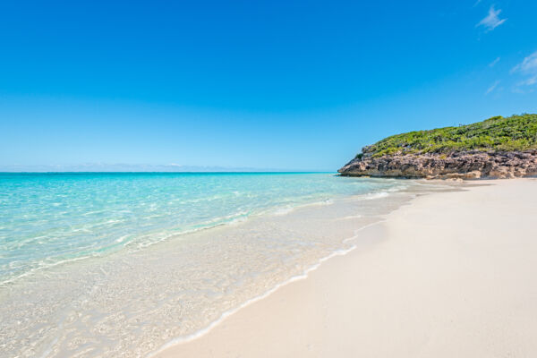 The scenic Pumpkin Bluff Beach on North Caicos