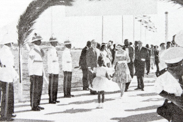 Queen Elizabeth II at South Caicos in the Turks and Caicos in 1966