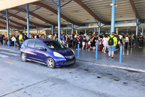 Queue at the Providenciales International Airport