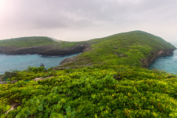 The rolling coastal hills at Juniper Hole on Middle Caicos