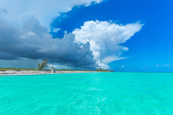 Storm cloud over Whitby Beach on North Caicos