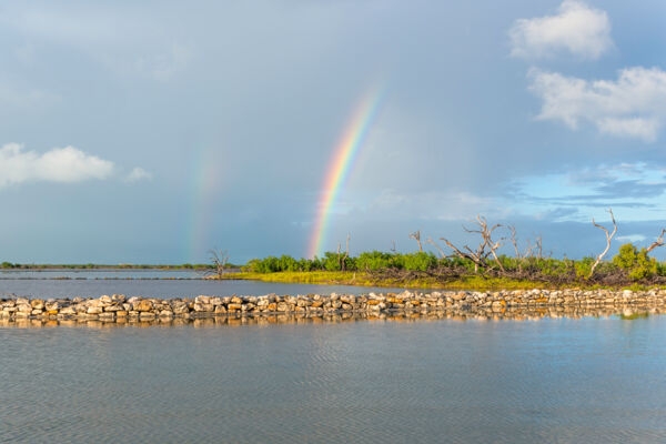 Rainbow over the South Caicos salinas