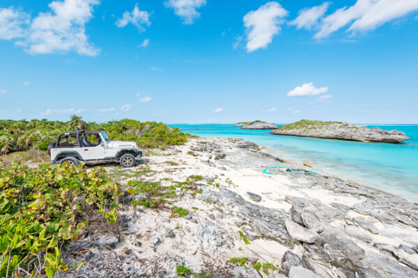 Rental jeep at North Caicos