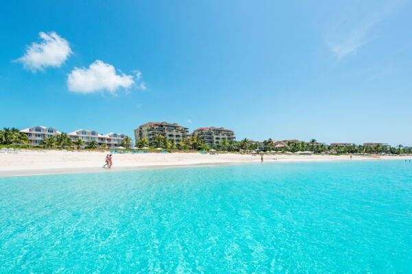 Luxury resorts on Grace Bay Beach in the Turks and Caicos