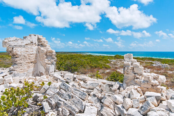 The main house ruin at the Taylor Hill whaling base on Salt Cay