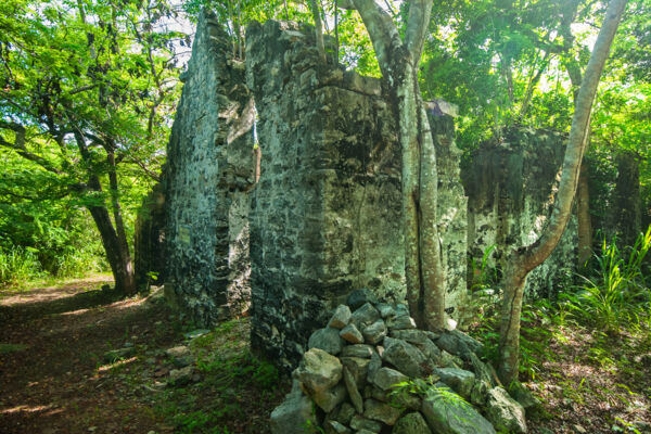 The ruins of the overseers house at Wade's Green Plantation in the Turks and Caicos