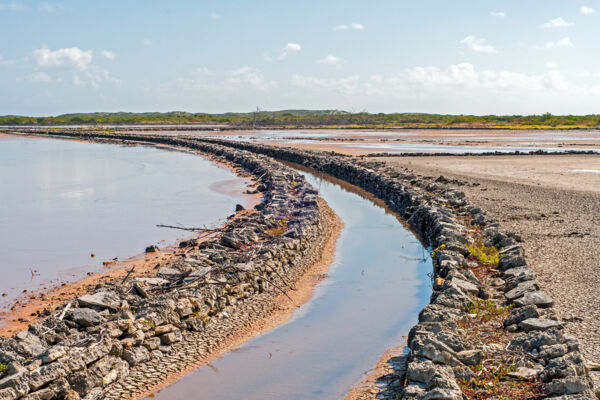 Salt salina walls on South Caicos