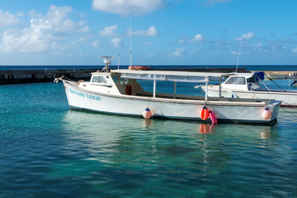 The passenger ferry boat that travels between Salt Cay and Grand Turk