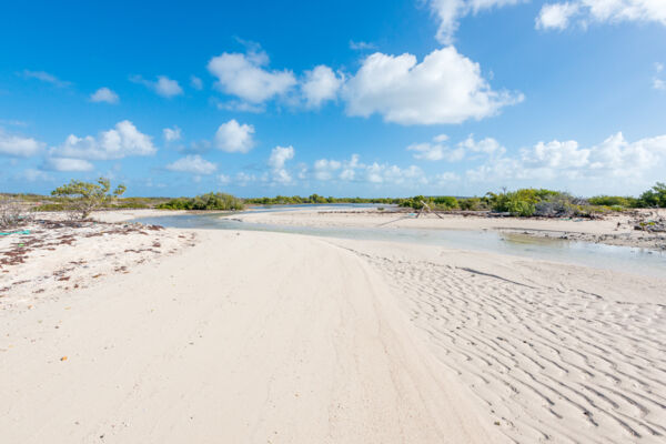 Tidal sand bars and waterways in South Creek on Salt Cay