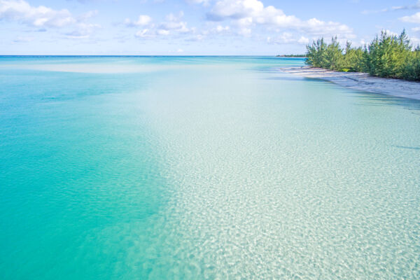 The clear ocean water at Sandy Point Beach in the Turks and Caicos