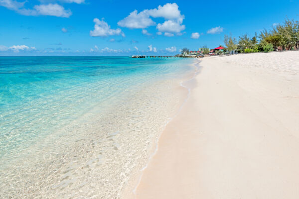 Deserted beach at Cockburn Town in the Turks and Caicos