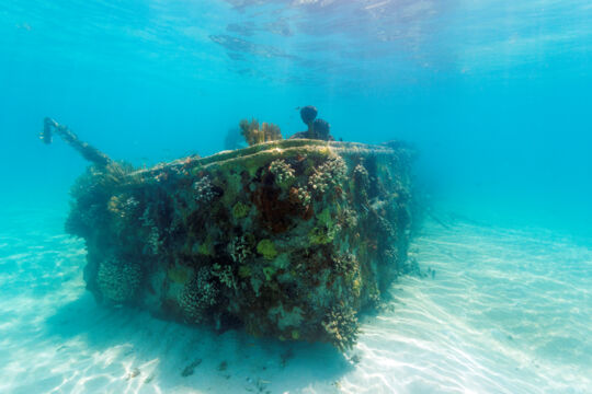 Landing craft shipwreck in the Caicos Banks
