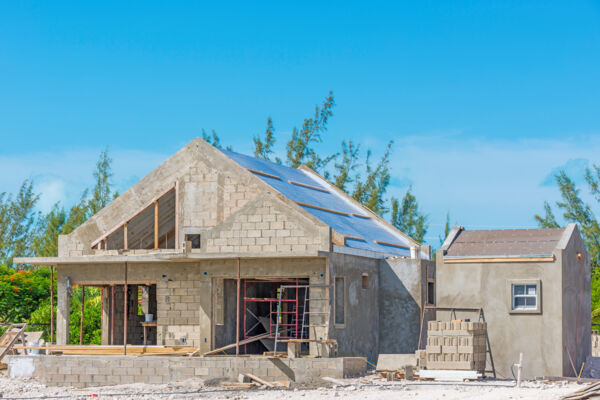 Home under construction in the Turks and Caicos