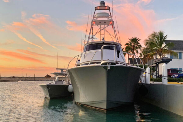 Sport fishing boat at South Bank Marina