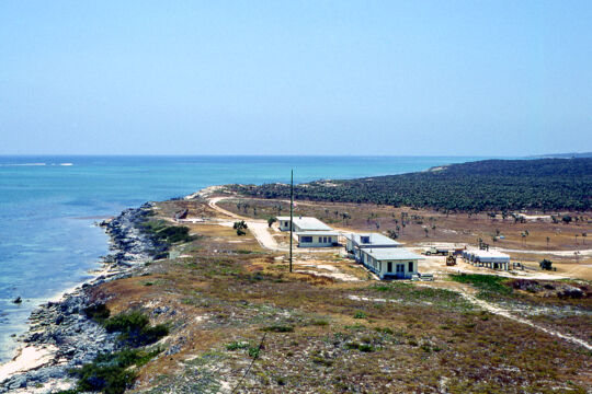 Vintage photo of the U.S. Coast Guard South Caicos LORAN station during its days of operation