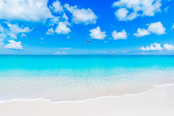 Parasail and beautiful weather at Grace Bay Beach in the Turks and Caicos