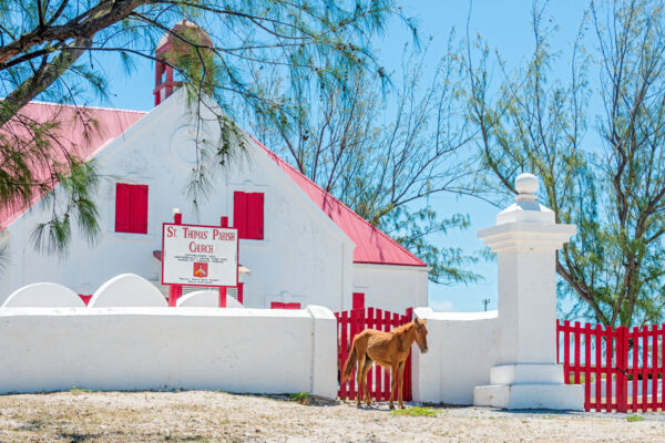 The colonial St. Thomas Church on Grand Turk in the Turks and Caicos