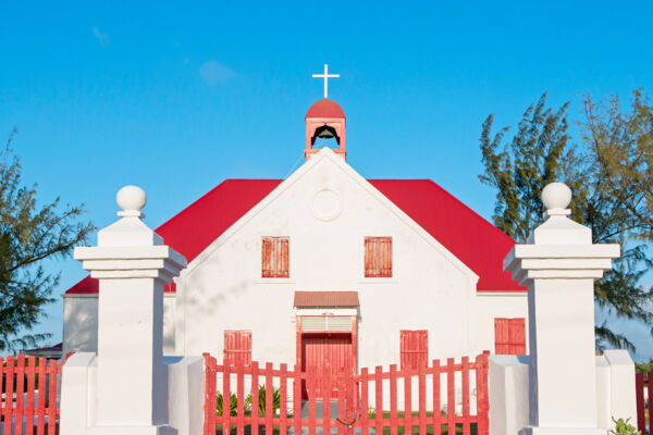 The front gates of the St. Thomas's Church at Town Salina on Grand Turk