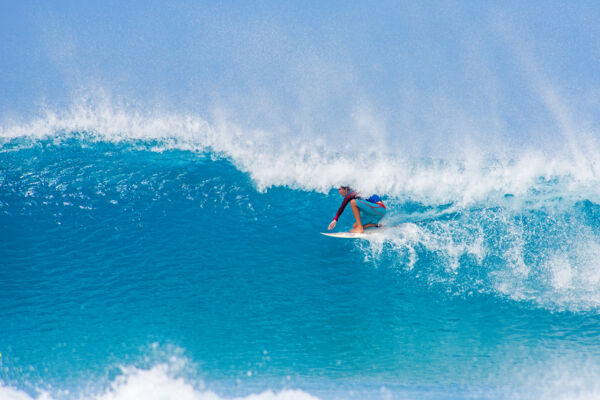 Surfer in a wave at Northwest Point in the Turks and Caicos