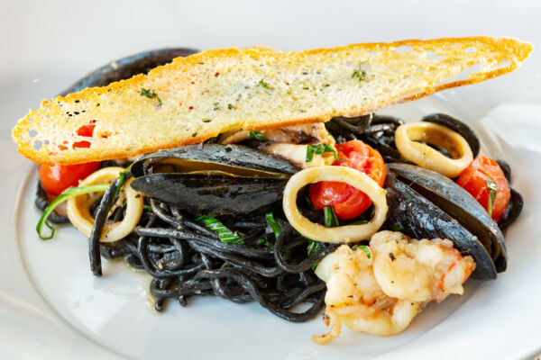 Tagliolini allo scoglio from The Marine Room restaurant in the Turks and Caicos