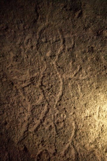 Taino pictograph in a cave in the Turks and Caicos 