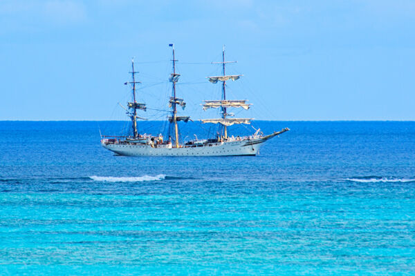 Norwegian heritage tall ship The Sørlandet in the Turks and Caicos