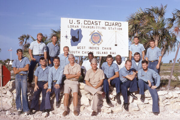 Vintage photo of the crew of the U.S. Coast Guard South Caicos LORAN base in 1968